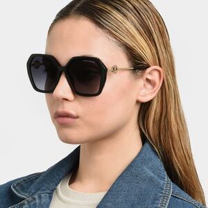 NWT Marc Jacobs 57mm Black and Gold Geometric Square Sunglasses